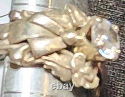 VTG Les Baker Native American Ring Silver 925 Size 7 3/4 Classis Squash Blossom