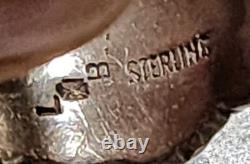 VTG Les Baker Native American Ring Silver 925 Size 7 3/4 Classis Squash Blossom