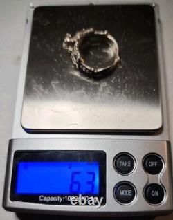 VTG Les Baker Native American Ring Silver 925 Size 7 3/4 Classis Squash Blossom