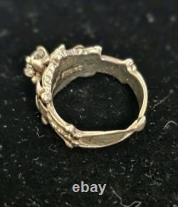 VTG Les Baker Native American Ring Silver 925 Size 7 3/4 Classis Squash Blossom
