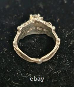 VTG Les Baker Native American Ring Silver 925 Size 7 3/4 Classis Squash Blossom