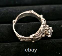 VTG Les Baker Native American Ring Silver 925 Size 7 3/4 Classis Squash Blossom