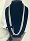 VTG Native American Liquid Silver 30 Strand Necklace Earrings Set SIGNED Navajo