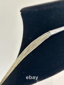 VTG Native American Liquid Silver 30 Strand Necklace Earrings Set SIGNED Navajo