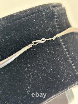VTG Native American Liquid Silver 30 Strand Necklace Earrings Set SIGNED Navajo