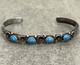 VTG Native American NAVAJO K ETSITTY Denim Lapis Lazuli Flower Sterling Bracelet