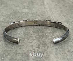 VTG Native American NAVAJO K ETSITTY Denim Lapis Lazuli Flower Sterling Bracelet