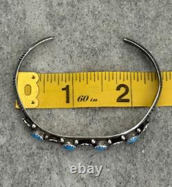 VTG Native American NAVAJO K ETSITTY Denim Lapis Lazuli Flower Sterling Bracelet