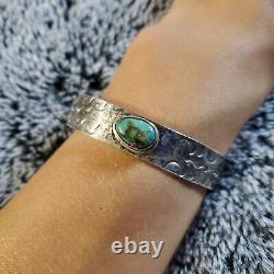 VTG Native American Nakai Turquoise Handmade Sterling Silver Bracelet
