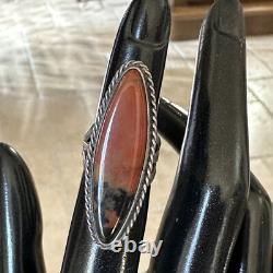 VTG Native American Navajo Ring Arizona Petrified Wood Sterling Silver Size 3.5