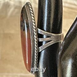 VTG Native American Navajo Ring Arizona Petrified Wood Sterling Silver Size 3.5