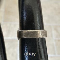 VTG Native American Navajo Ring Arizona Petrified Wood Sterling Silver Size 3.5