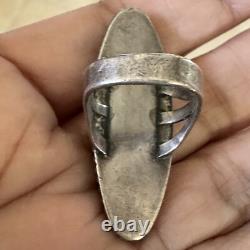 VTG Native American Navajo Ring Arizona Petrified Wood Sterling Silver Size 3.5