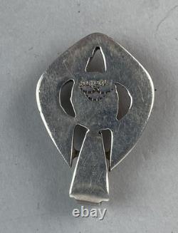 VTG Native American Navajo Sterling Silver Pendant with Blue Opal and Onyx