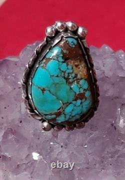 VTG Native American Sterling Silver 925 Turquoise Ring Sz 5.75