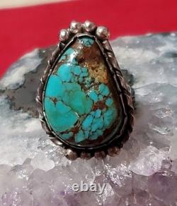 VTG Native American Sterling Silver 925 Turquoise Ring Sz 5.75