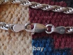 VTG Native American Sterling Silver Concho Pendant With Chain Necklace 29.7 Gr