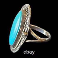 VTG Native American Sterling Silver Turquoise 5 Nugget Necklace Ring Earring Set