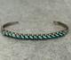 VTG Native American ZUNI KAAMASEE Needlepoint Turquoise Sterling Bracelet Sz6.5