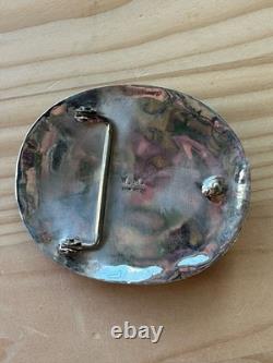 VTG Navajo Belt Buckle 3 Wilbur Musket Kingman Turquoise 925 Sterling 52.0g