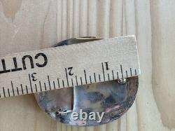 VTG Navajo Belt Buckle 3 Wilbur Musket Kingman Turquoise 925 Sterling 52.0g