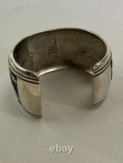 VTG Navajo Bracelet Sterling Thomas Singer Cuff Horse Pictograph Charity 4-DS32