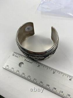 VTG Navajo Bracelet Sterling Thomas Singer Cuff Horse Pictograph Charity 4-DS32