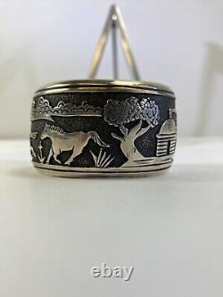 VTG Navajo Bracelet Sterling Thomas Singer Cuff Horse Pictograph Charity 4-DS32
