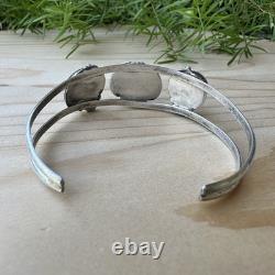 VTG Navajo Cuff Bracelet Size 6.25 MOP Shell Blue Turquoise 925 Sterling 14.8g