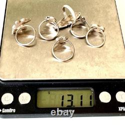 VTG Navajo Ring Lot Turquoise Sz 3 to 4 Jewelry 13g Sterling Native Am Wearable