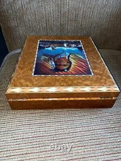 VTG RUANE MANNING NATIVE AMERICAN WARRIOR INLAID WOOD With LOCK JEWELRY BOXNEW