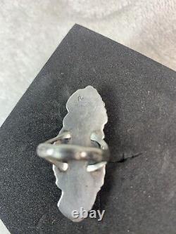 VTG Ring 3 Stone Coral Leaf, Tendrils Sterling, Size 7, Signed DL, BEAUTIFUL