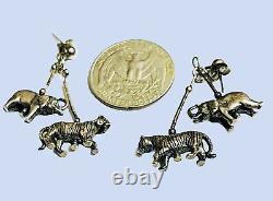 VTG Sterling Silver Native American 28 Liquid NECKLACE EARRINGS SET Lot Tiger++