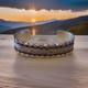 VTG Sterling Silver Navajo Style Floral Cuff Bracelet LT Signed 29.3g Petite