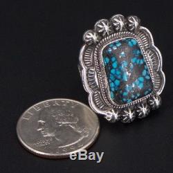 VTG Sterling Silver ZUNI Pueblo Nahohai Lander Blue Turquoise Ring Size 7 17g