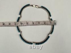 VTG TURQUOISE Native American STERLING COLLAR NECKLACE SIGNED Stamped JEWELRY