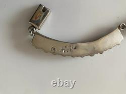 VTG TURQUOISE Native American STERLING COLLAR NECKLACE SIGNED Stamped JEWELRY