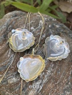 VTG Turquoise Sterling Silver Heart Pendant & Earrings SET Native Amer 4 PIECES