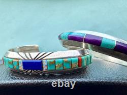 VTG Valerie Ortiz & Lyndon Ahiyite Multi-Stone Native Sterling Cuffs