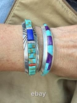 VTG Valerie Ortiz & Lyndon Ahiyite Multi-Stone Native Sterling Cuffs