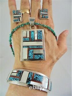 VTG Willie Yazzie NAVAJO Jewelry Lot Sterling & Turquoise BRACELET NECKLACE & ER