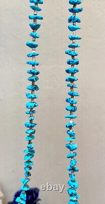Very Nice Vintage Native American Navajo Artisan Turquoise & Heishi Necklace