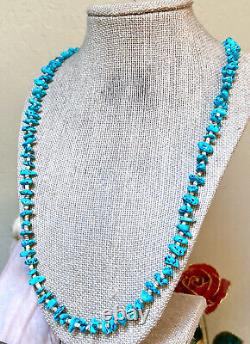 Very Nice Vintage Native American Navajo Artisan Turquoise & Heishi Necklace
