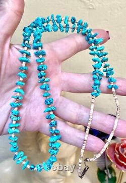 Very Nice Vintage Native American Navajo Artisan Turquoise & Heishi Necklace