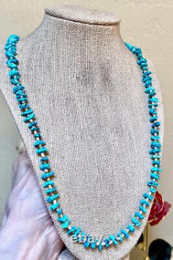 Very Nice Vintage Native American Navajo Artisan Turquoise & Heishi Necklace