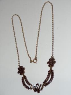 Victorian Bohemian Garnet Necklace Jewelry Vintage 894w