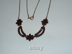 Victorian Bohemian Garnet Necklace Jewelry Vintage 894w