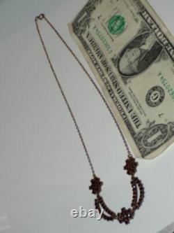 Victorian Bohemian Garnet Necklace Jewelry Vintage 894w