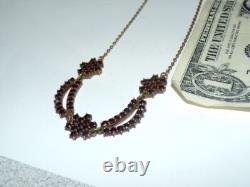 Victorian Bohemian Garnet Necklace Jewelry Vintage 894w