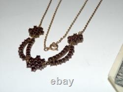Victorian Bohemian Garnet Necklace Jewelry Vintage 894w